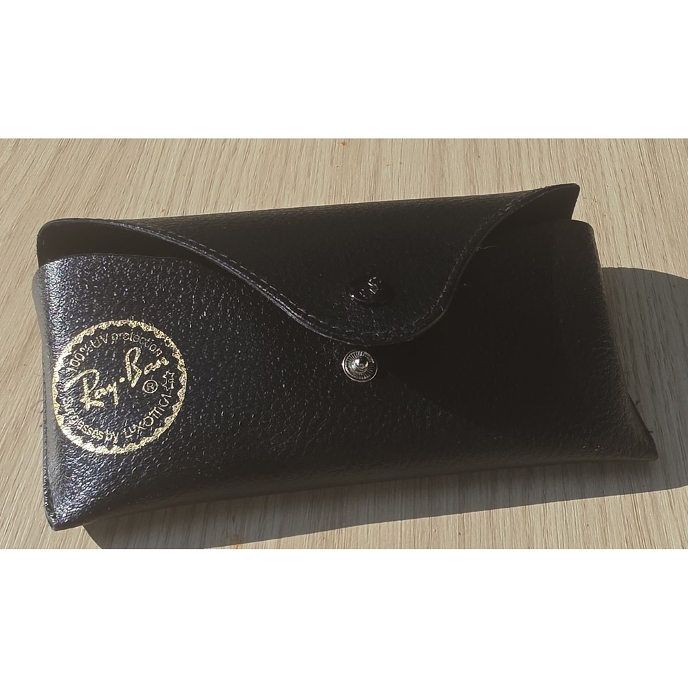 Ray-Ban Black Leather Snap Sunglasses Case Eyeglass Holder
